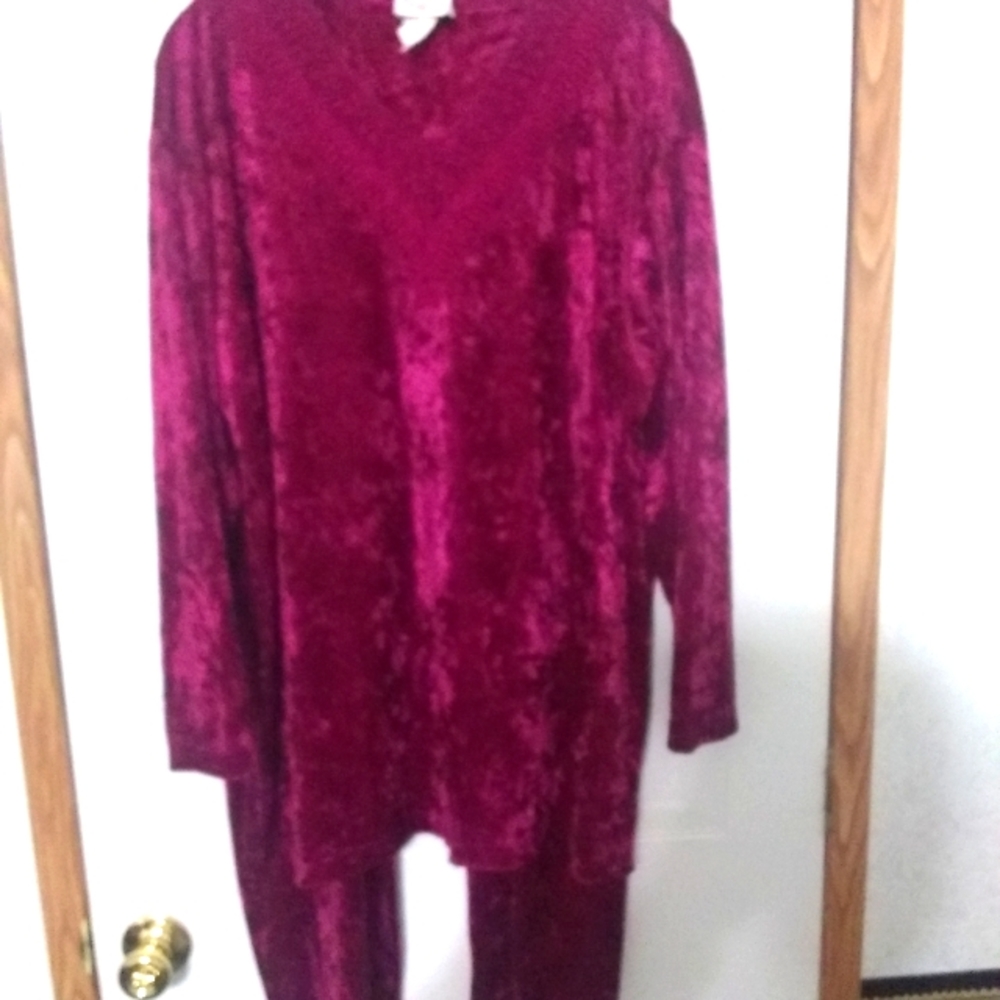 Bentley Raspberry velour pants or lounge set